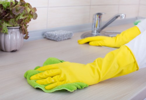 Carpet cleaning team working carefully with insured service standards